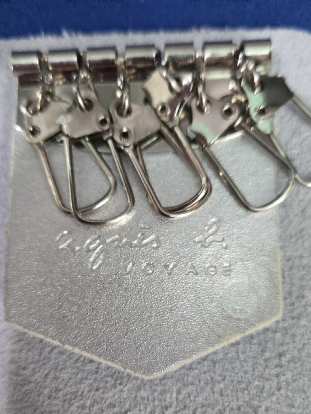 Agnes B. Silver Key Holder with Gold Flower Snap